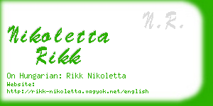 nikoletta rikk business card